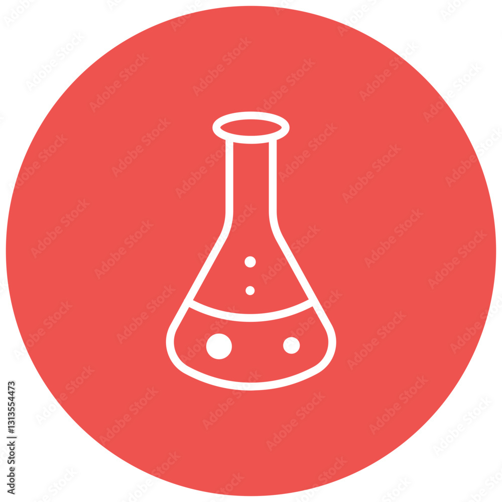 Poster conical flask vector icon