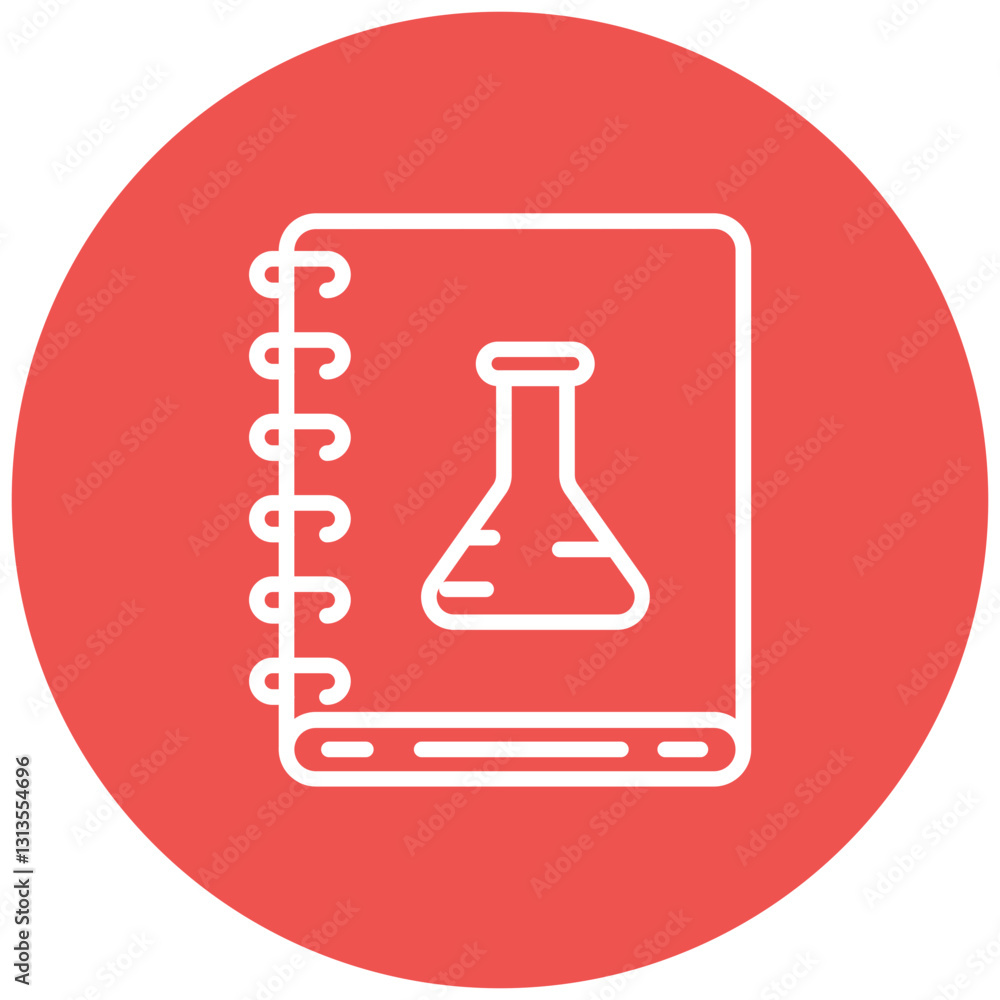 Aufkleber lab notebook vector icon