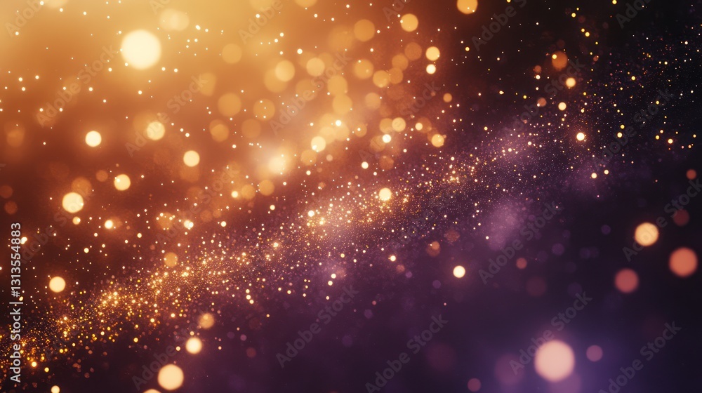 Poster abstract bokeh background of golden particles