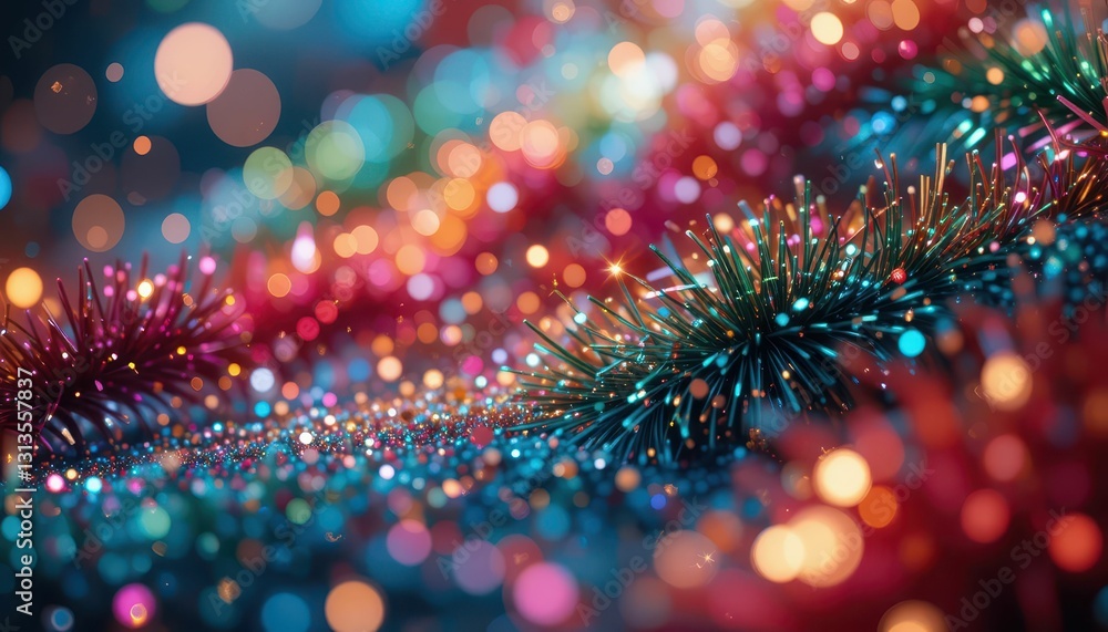 Poster colorful abstract background with glowing bokeh and textures