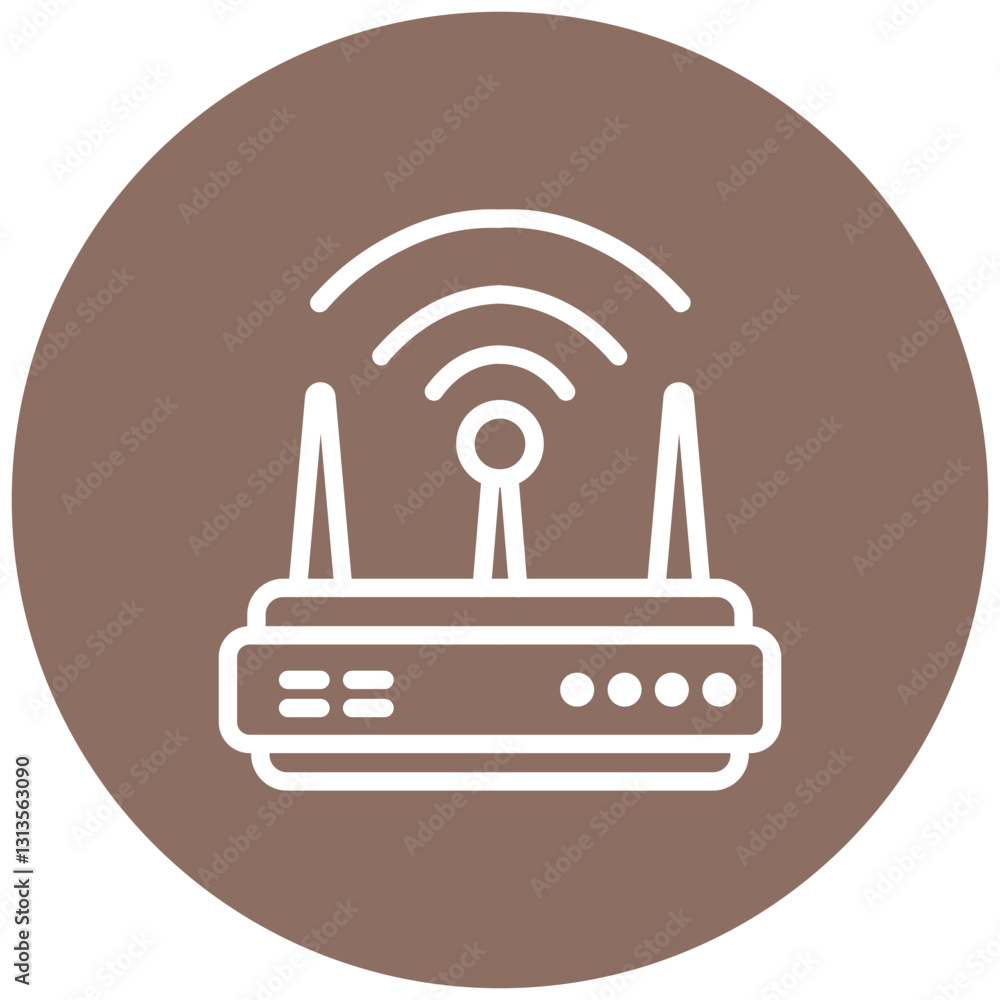 Poster wireless access point vector icon