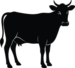 Cow Silhouette Vector, Cow Icon