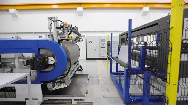 Side view of EVA and PAT plastic film production machine