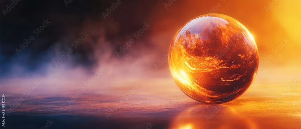 Aufkleber stunning abstract image of a luminous globe surrounded by swirling colors and enchanting light effec
