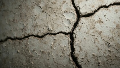 Detailed Close-Up of Cracked and Weathered Wall Surface Texture