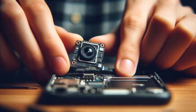 Repairing smartphone camera module tech workshop guide close-up hands-on technology insights