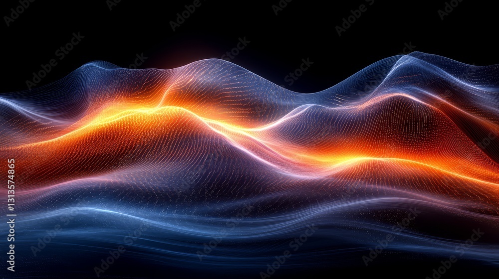 Poster dynamic energy wave illustration vibrant light abstract technology background futuristic power glowi