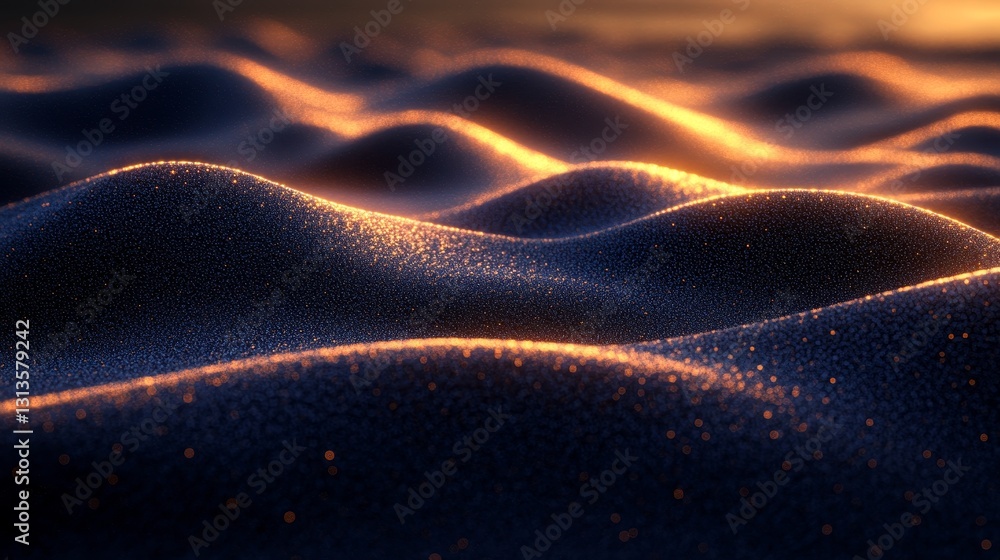 Poster abstract dark background with glowing particles waves a modern futuristic design for technology and 
