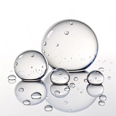 Clear Water Droplets on Reflective Surface