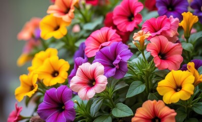 Vibrant floral display of petunias
