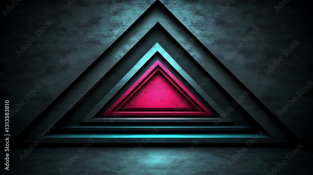Poster a modern design of triangle patterns, with abstract geometric formations