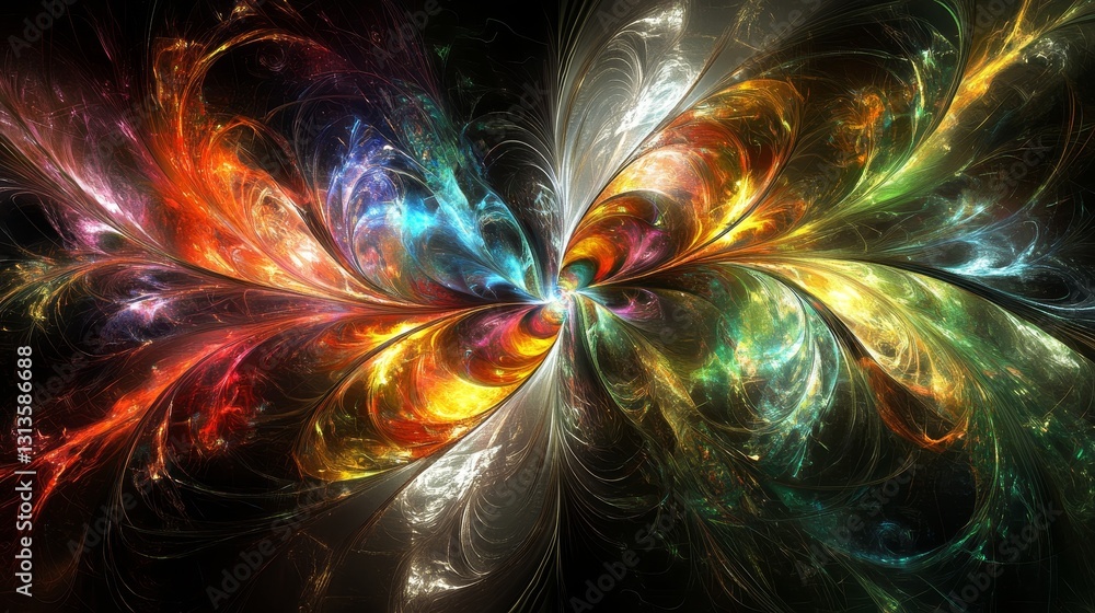 Poster vibrant cosmic explosion a nebula burst with ethereal light and vivid hues dynamic space art for cre