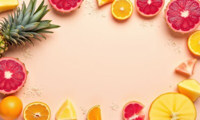 Vibrant assorted tropical fruits