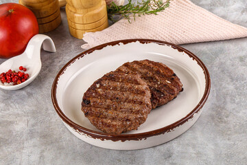 Grilled beef burger cutlet minced meat