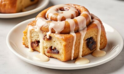 Delicious cinnamon roll with icing