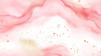 Fototapeta premium Elegant Pink and Gold Alcohol Ink Abstract Background
