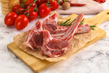 Raw Rack of Lamb for cooking
