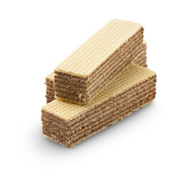 Chocolate wafers isolated on transparent background