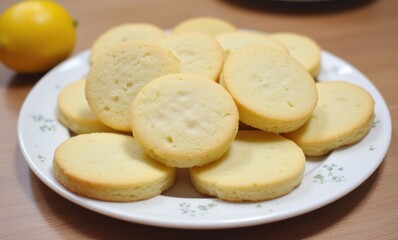 Delicious lemon cookies on a plate