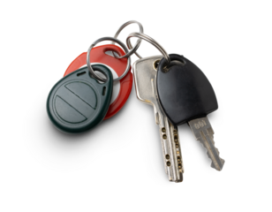 Bunch of keys isolated on transparent background