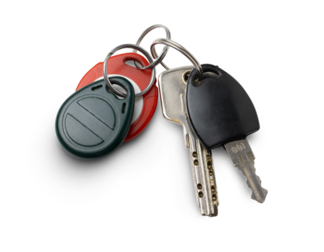 Bunch of keys isolated on transparent background