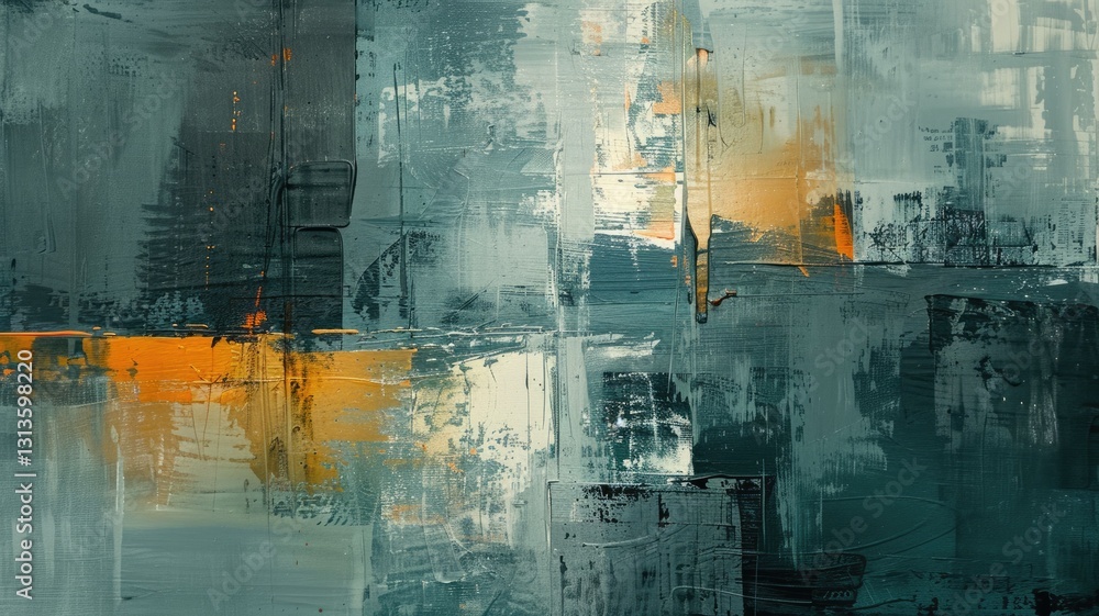 Aufkleber this abstract art piece features a stunning blend of amber and grey tones, creating a dynamic visual