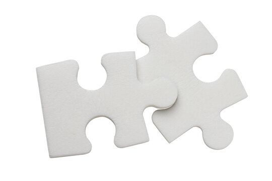 Two puzzle pieces isolated on transparent background