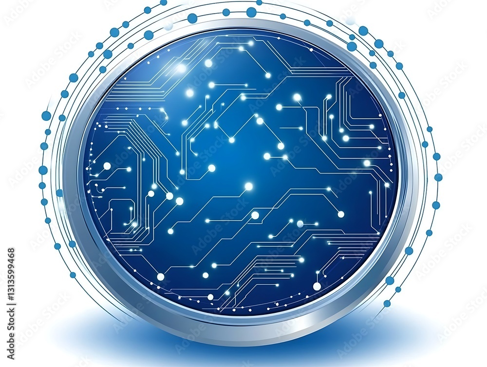 Poster abstract technology background with circuit board design and blue glow