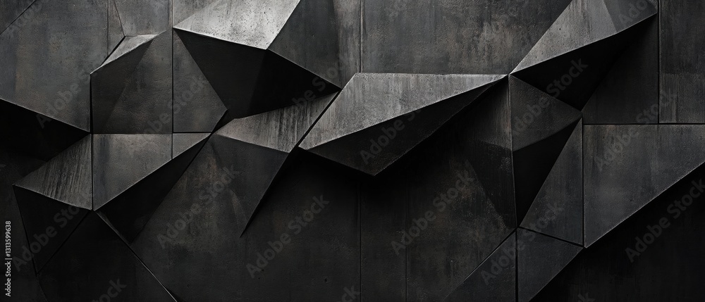 Poster abstract geometric shapes in dark tones create a textured wall design showcasing modern art and arch