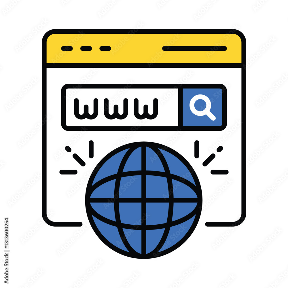 Poster browser vector filled outline icon. eps 10 file