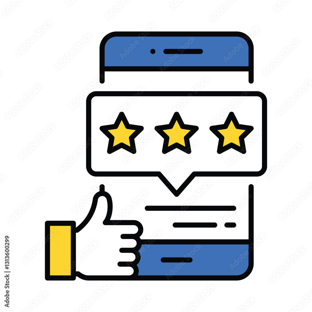 Poster rating vector filled outline icon. eps 10 file
