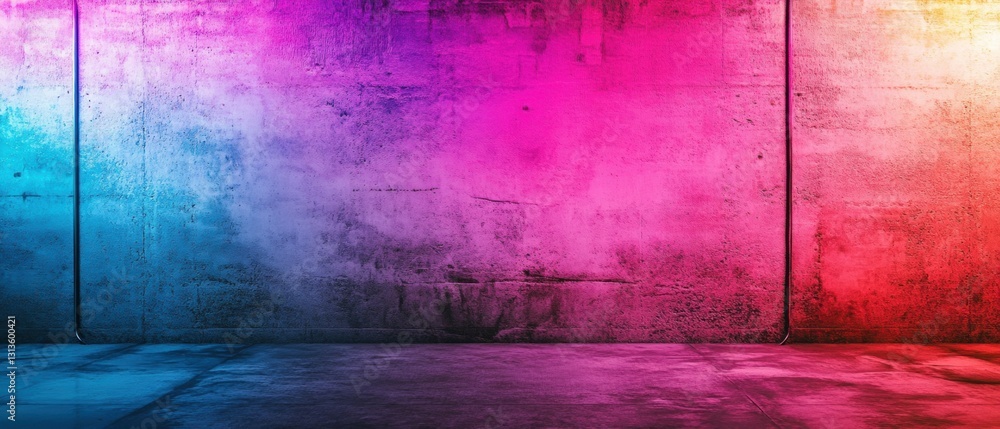 Poster vibrant abstract background with colorful gradient lighting on concrete wall for creative projects a