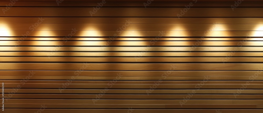 Poster beautifully designed wooden wall with horizontal lines and soft lighting creating a warm and invitin