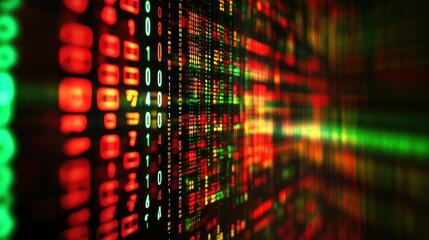 Abstract Digital Data Stream: A Symphony of Binary Code in Vivid Hues