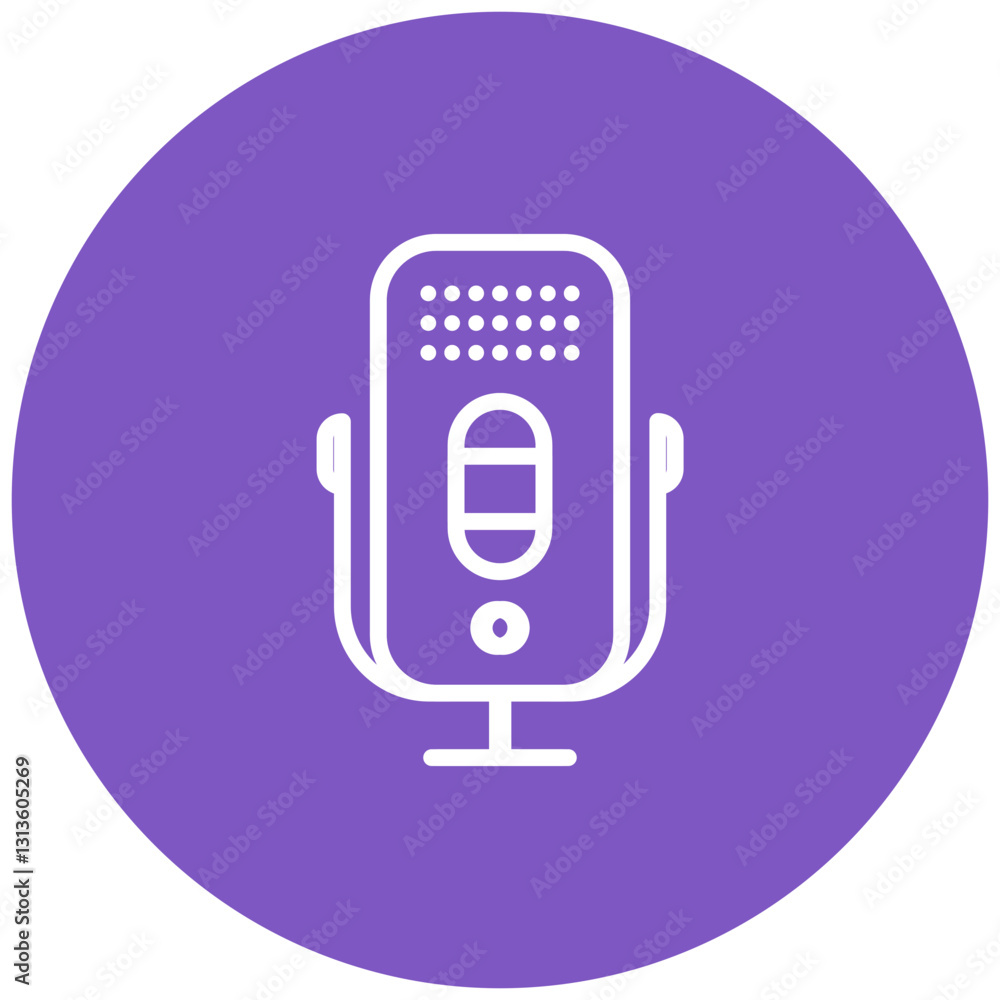 Poster voice recorder vector icon