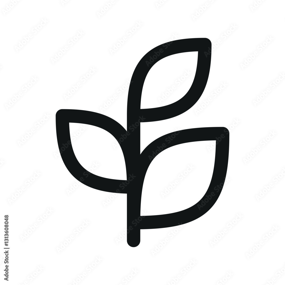 Poster young shoot ui icon, plant sprout simple line user interface vector symbol