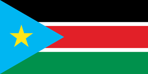 South Sudan flag original color and proportions