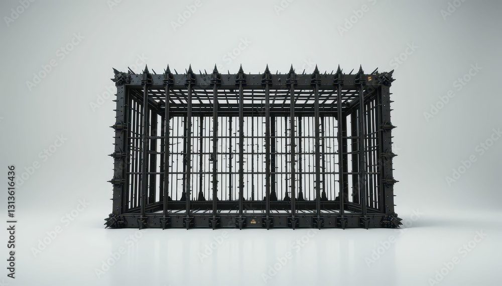 Poster abstract architectural structure with spikes and transparency effect