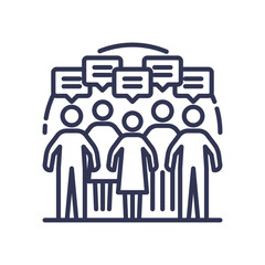 Illustration of diverse people sharing ideas, symbolizing varied perspectives.
