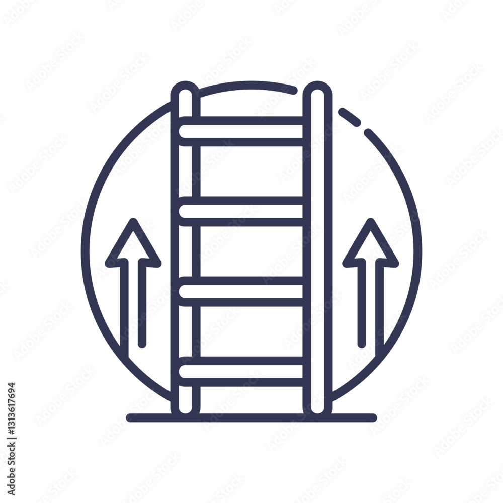 Aufkleber ladder with arrows symbolizes gradual progress and upward movement.