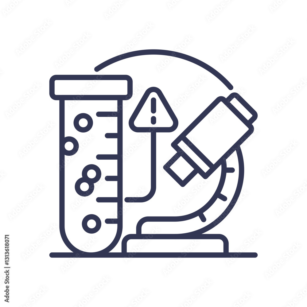 Poster microscope and test tube symbolize precision in microanalysis.