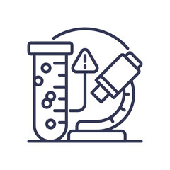 Microscope and test tube symbolize precision in microanalysis.
