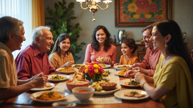A Heartwarming Indian Family Dinner: Perfect for Marketing Campaigns, Culinary Blogs, and Family-Focused Content
