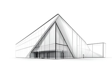 Fototapeta premium Architectural Design Sketch of a Modern Building
