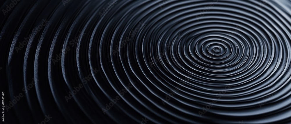 Poster abstract circular patterns created by rippling water surface, showcasing detailed concentric ripple 