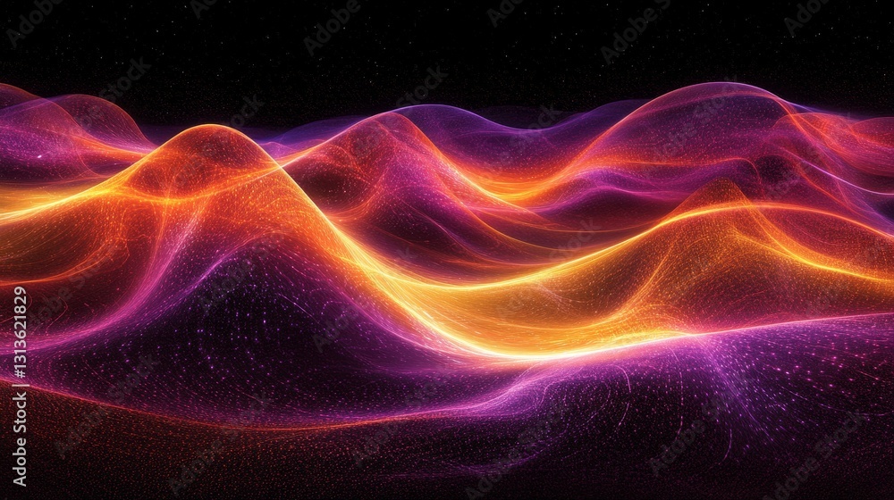 Aufkleber cosmic wave with shimmering light effect abstract nebula galaxy celestial energy for digital artwork