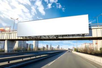 Obraz premium Blank Billboard on the Street: Billboard Mockup for Urban Advertising