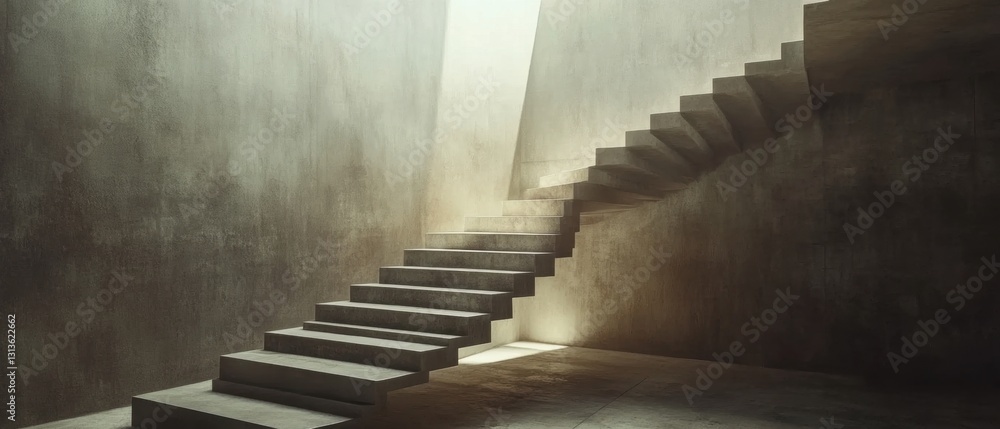 Aufkleber abstract staircase with dramatic lighting illuminating a minimalist architectural space emphasizing 