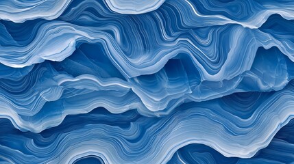 Abstract Blue Marble Texture Serene Swirls and Waves