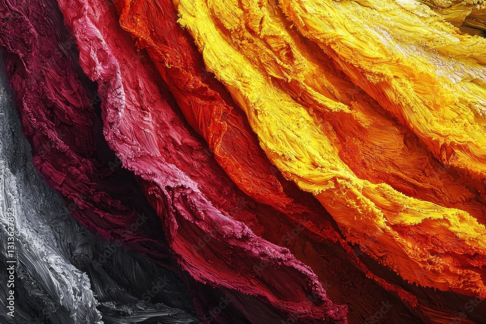 Poster a vibrant abstract background featuring layered textures and a rich color palette, transitioning fro
